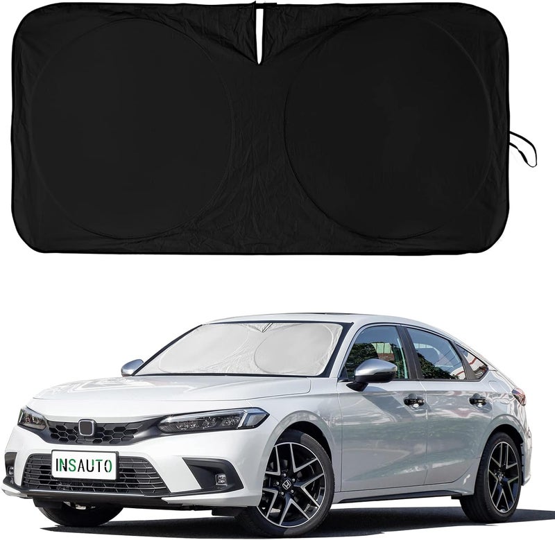 INSAUTO Windshield Sun Shades Compatible with Honda Civic Accord, Front Window Sunshade for Windshield Cover Foldable Sun Visor Protector 210T Reflective Cool Car Accessories (61" X 34.6") - Image 1